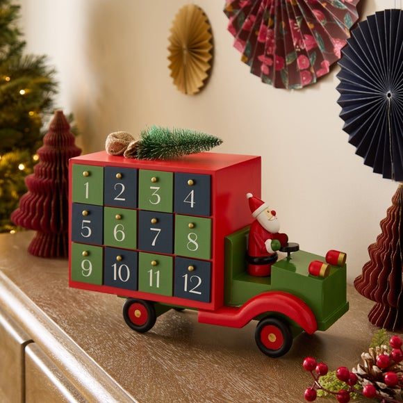 Dunelm Wooden Advent Car Decoration