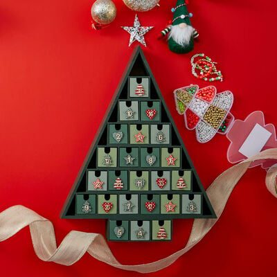 The Works Christmas Tree Wooden Advent Calendar