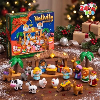 Joyfy 2026 Nativity Christmas Advent Calendar, 24 Days of Christmas Story Figurines
