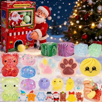 Joyfy 2026 Christmas Gachapon Squishy Toys Advent Calendar, 24 Pcs Capsule Collection