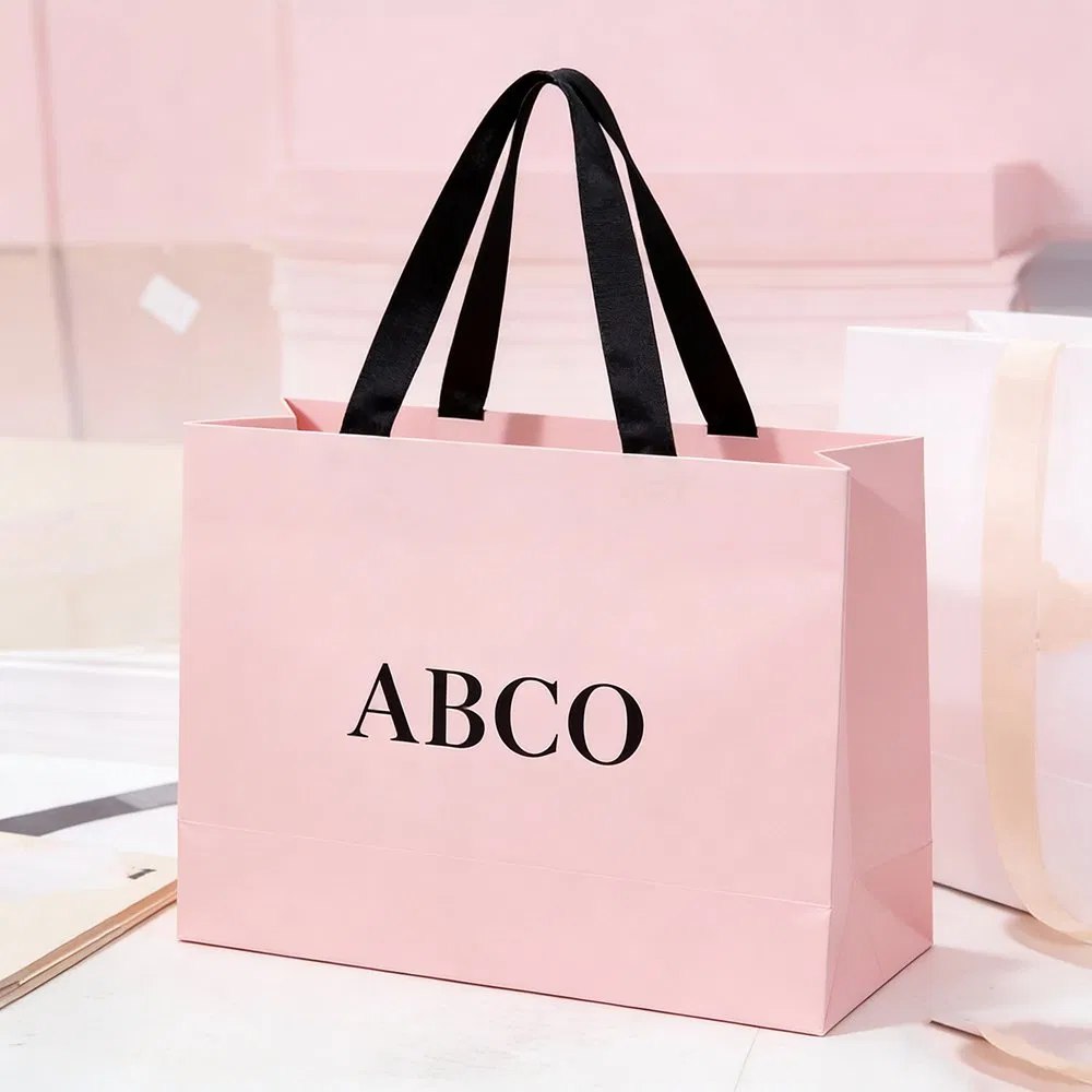 Pink Silk-Handle Gift Bag