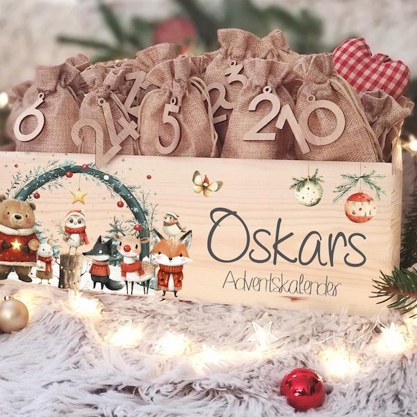 FCKMonday Advent Calendar to Fill | Personalized Wooden Box for Kids