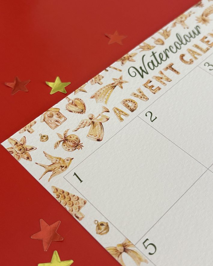 de Winton Paper Co Watercolour Advent Calendar 2026: Paint Your Own Christmas Craft