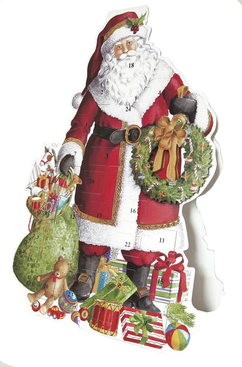 Caspari Standing Santa 3D Advent Calendar