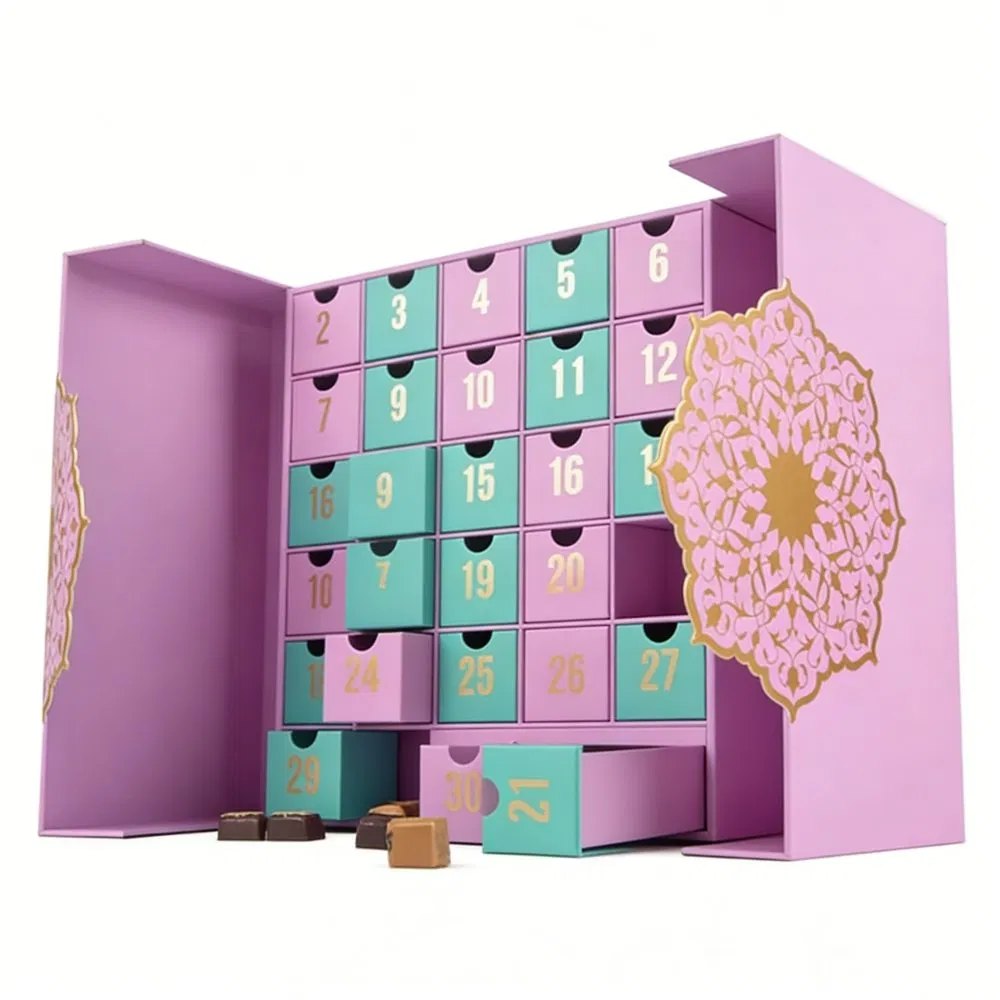 Double-Door Advent Calendar Box - Rose Pink